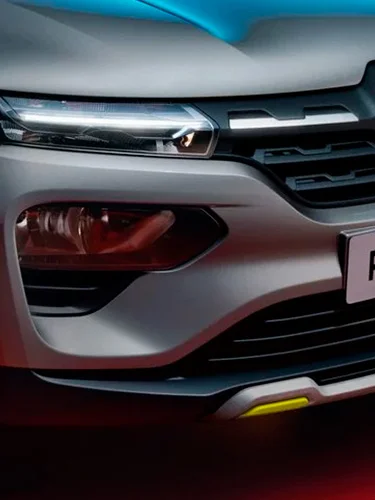 RENAULT KWID — ski frontal con detalles en verde citrón